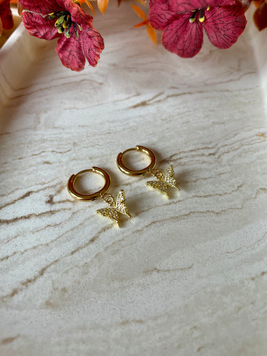 “Eimear” butterfly charm earrings