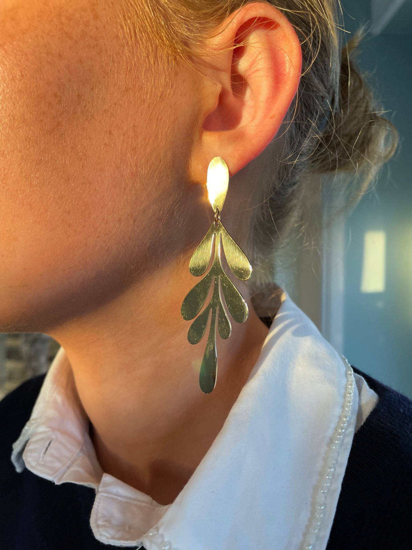 "Aoibheann" Gold Metal Leaf Earrings