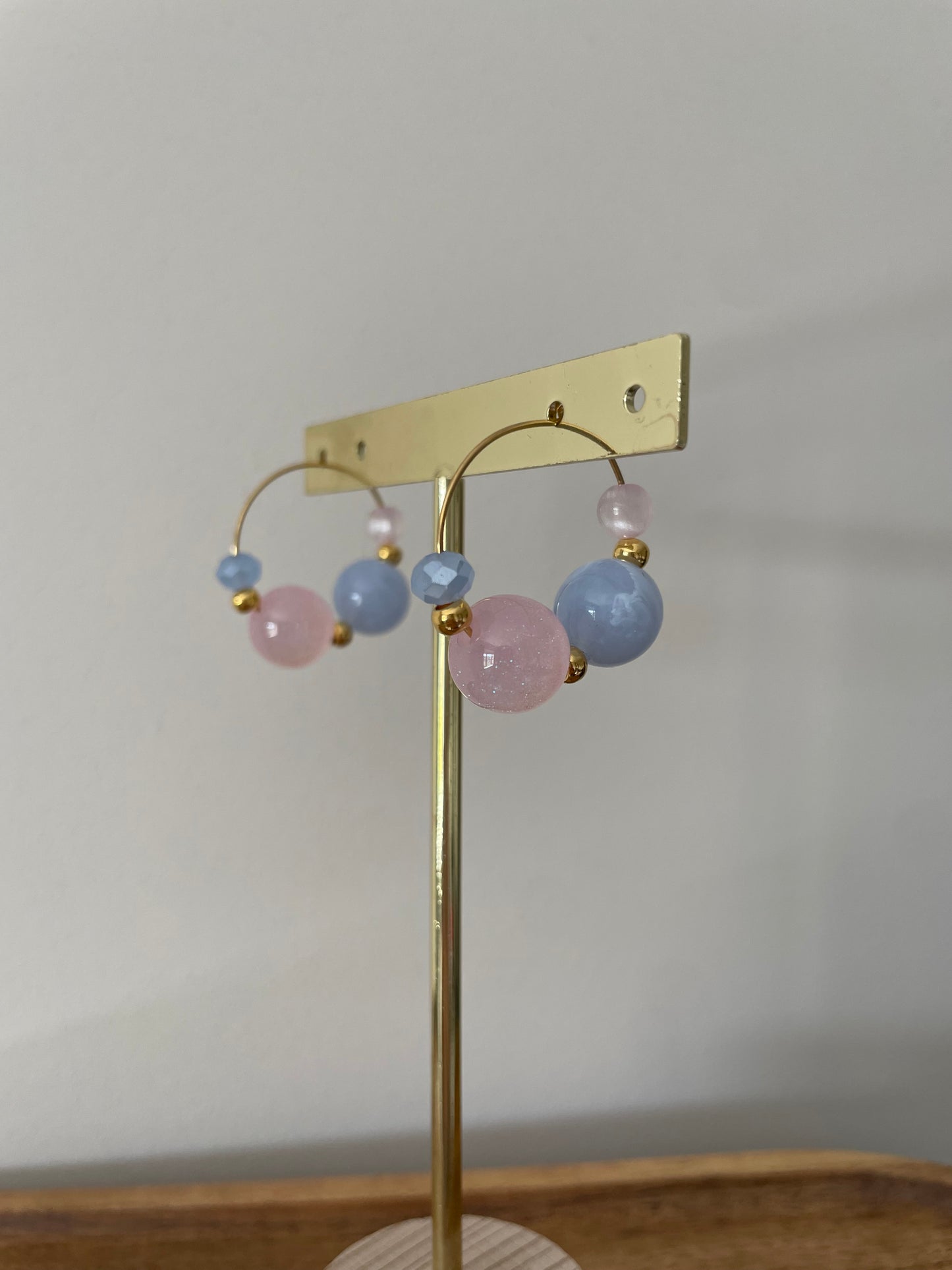 Blush & Blue hoop Earrings