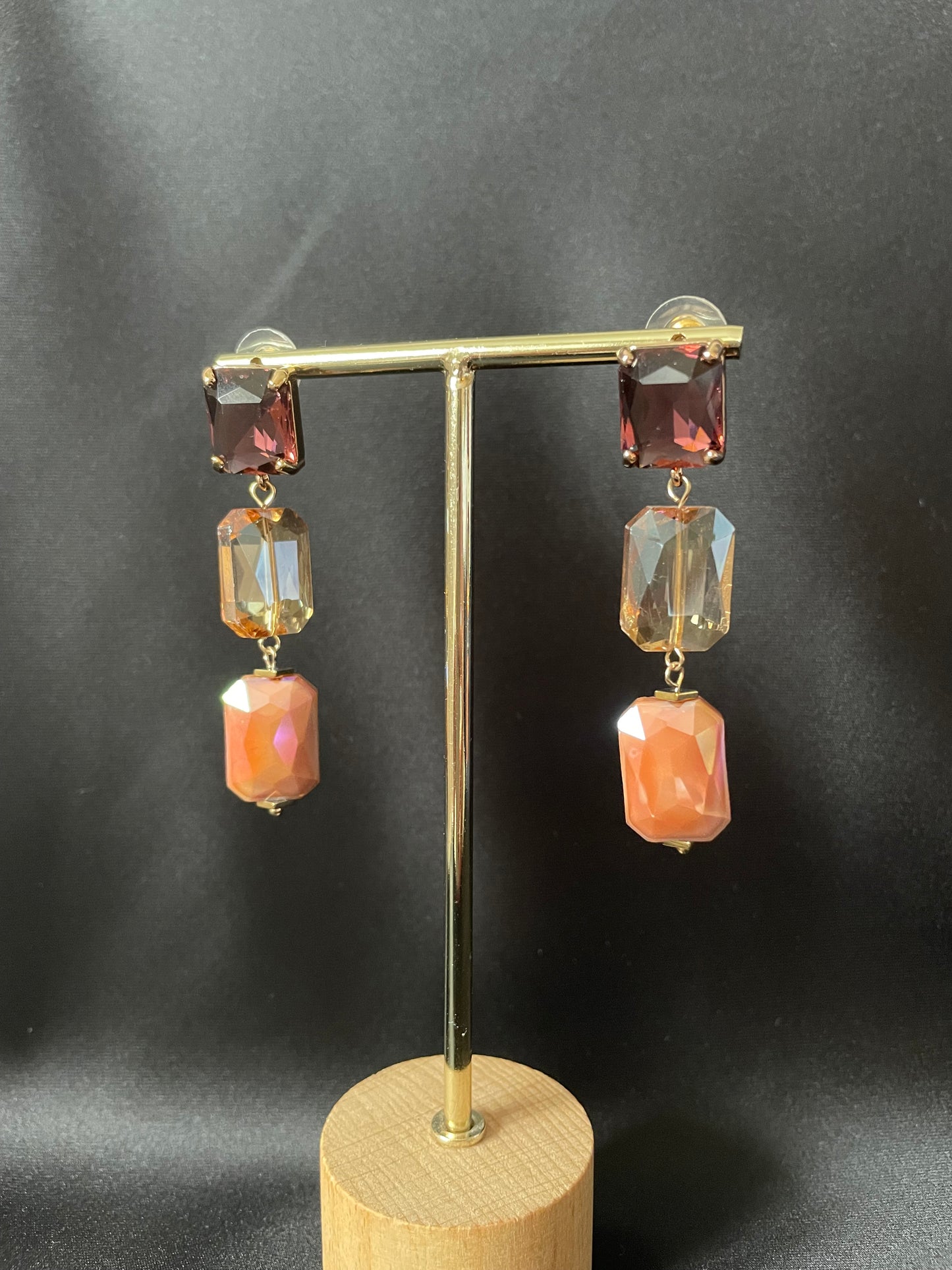 “Bordeaux” crystal earrings