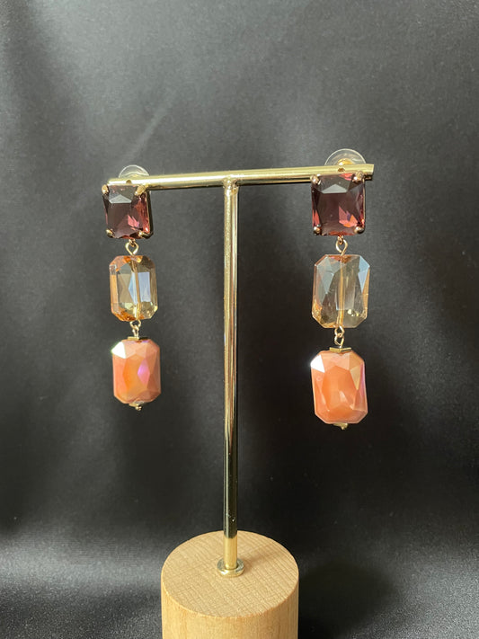 “Bordeaux” crystal earrings