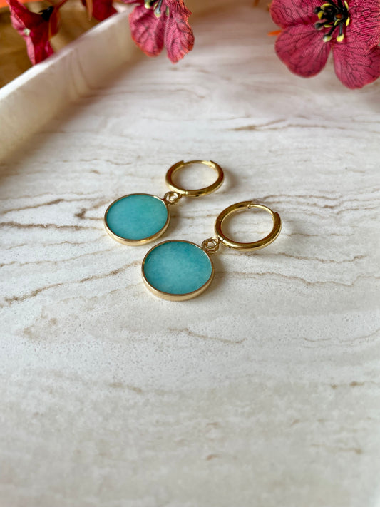 “Saoirse” turquoise circle hoop earrings