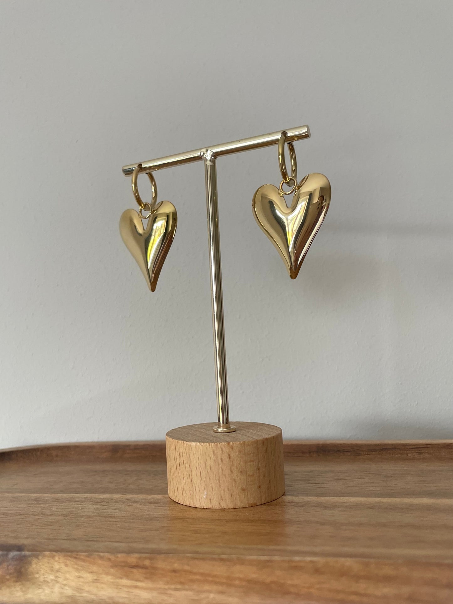 Gold Heart Hoop Earrings