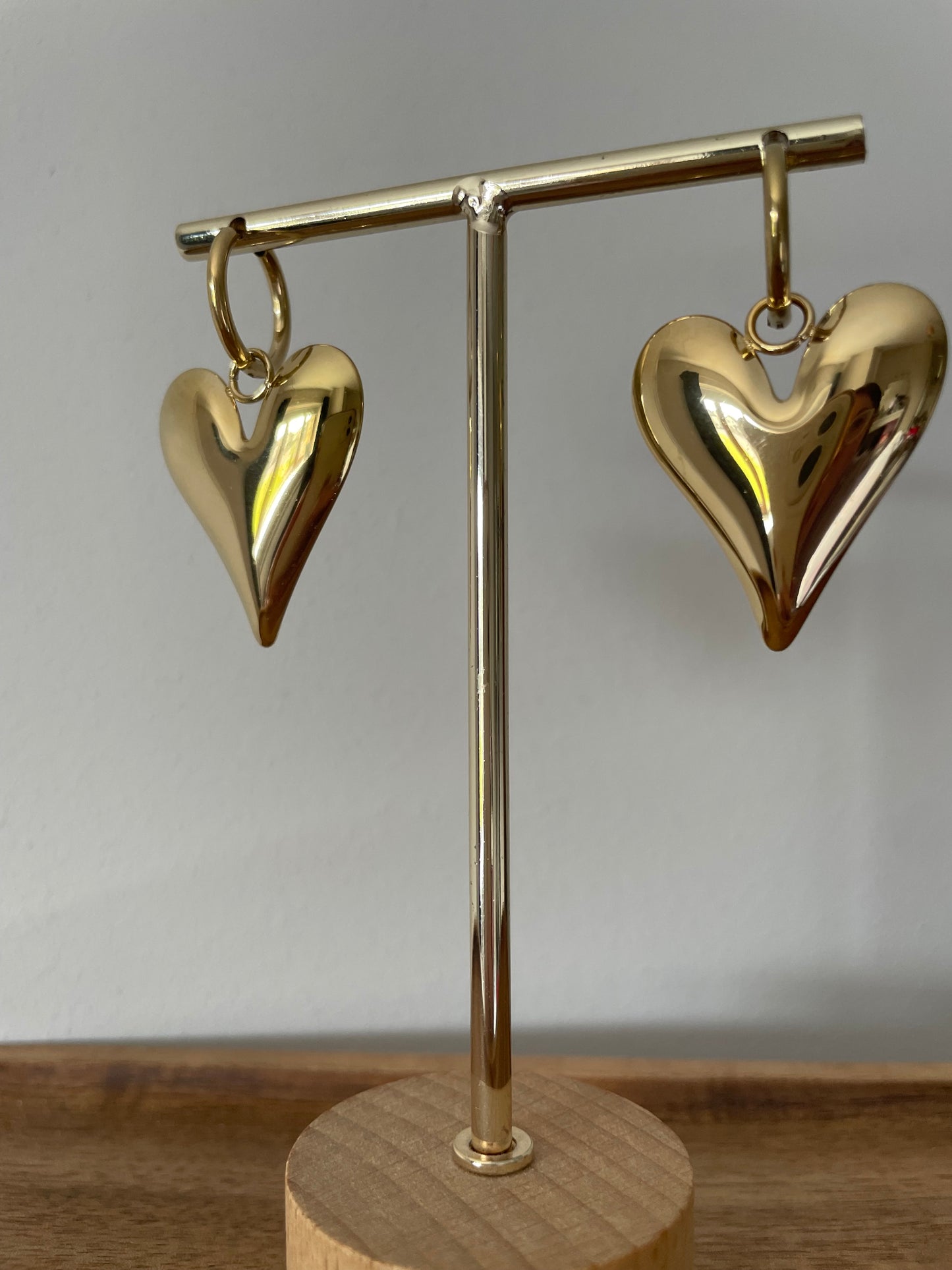 Gold Heart Hoop Earrings