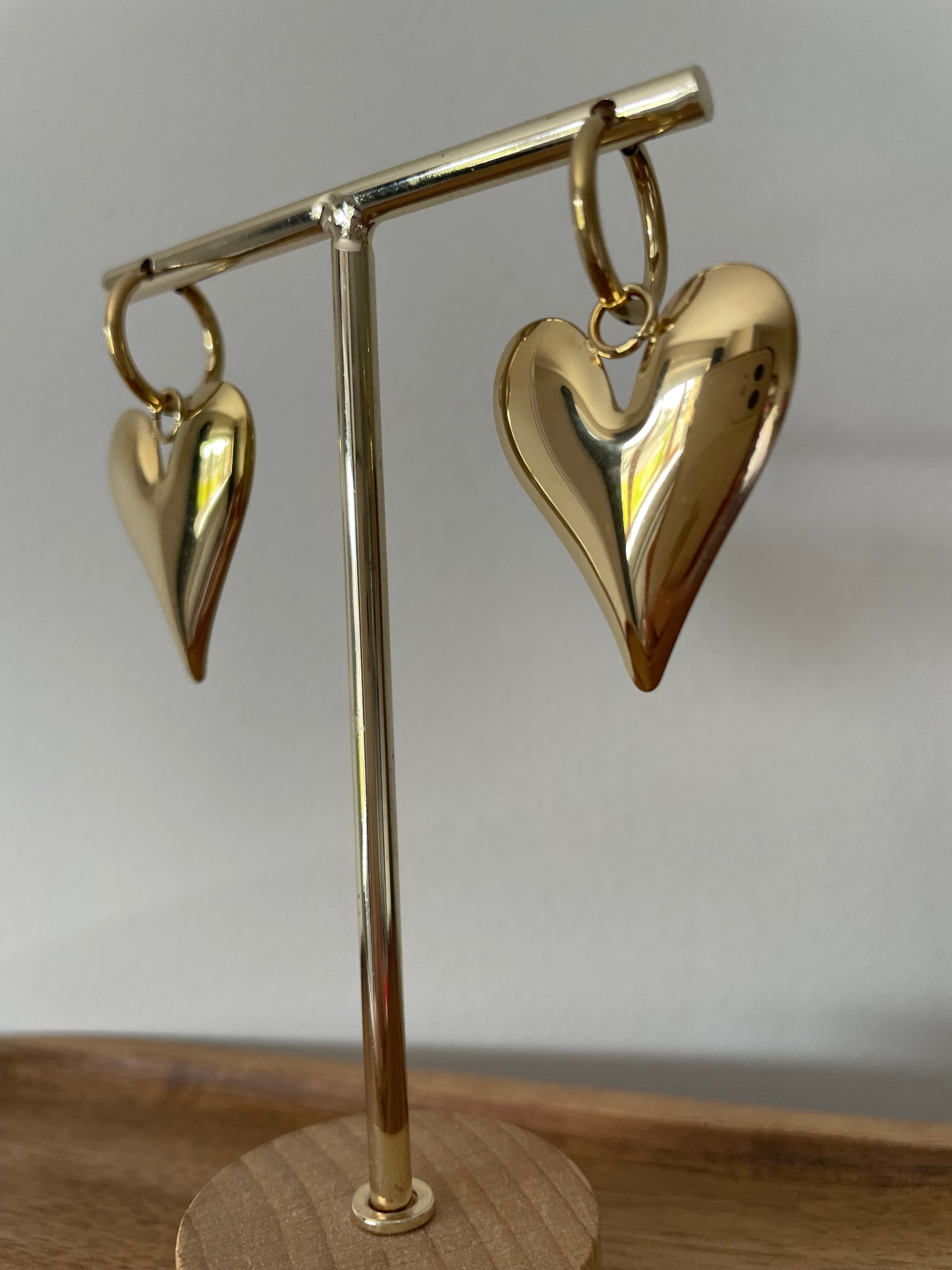 Gold Heart Hoop Earrings