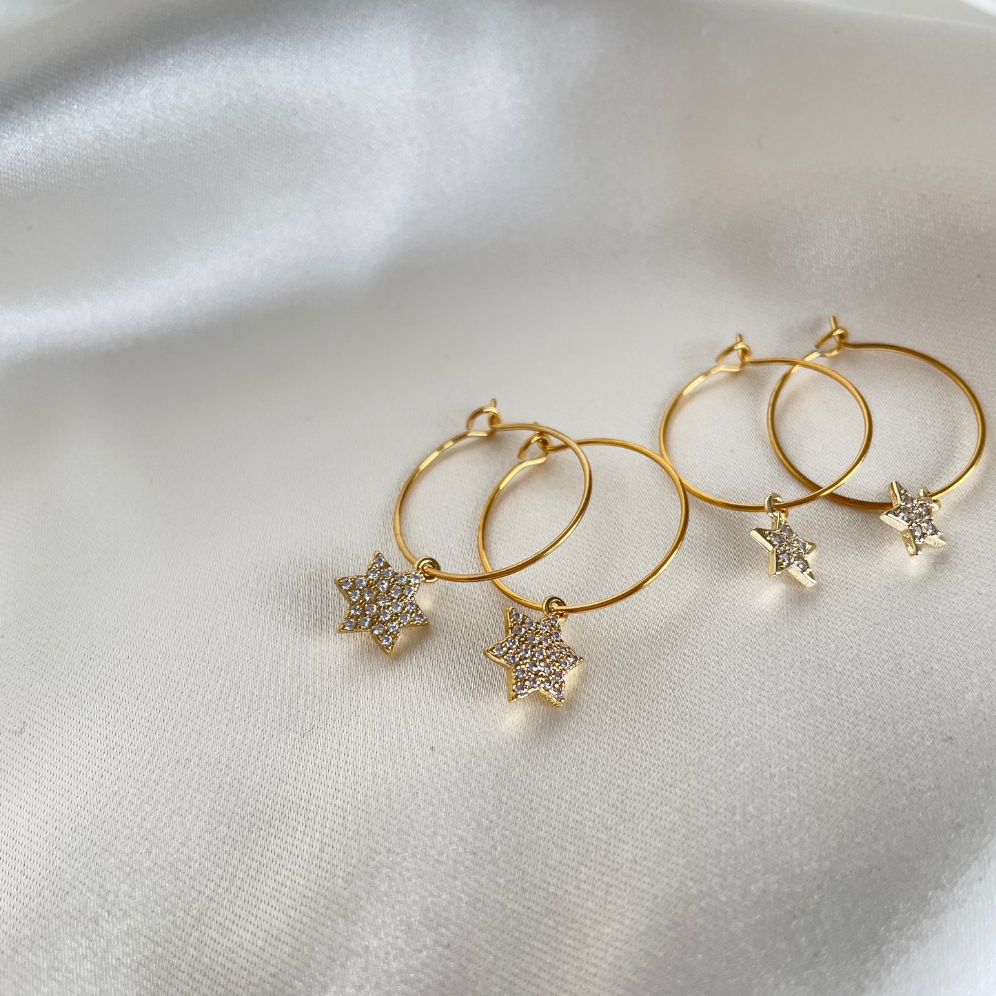 "Alana" Gold Star Hoop Earrings