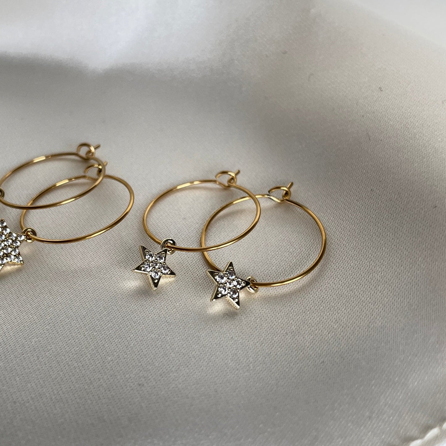 "Alana" Gold Star Hoop Earrings