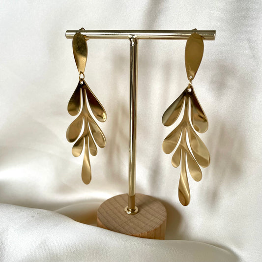 "Aoibheann" Gold Metal Leaf Earrings